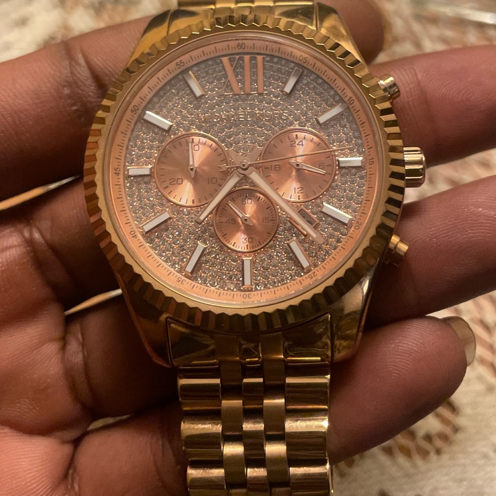 Men’s gold michael kors watch excellent condition